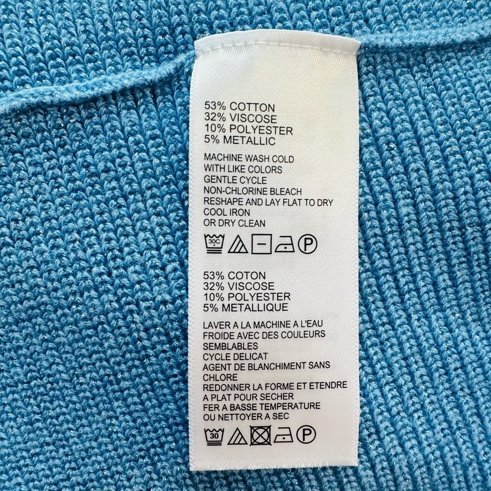 Tommy Bahama Blue and Silver Relaxed Fit Pullover Sweater - Picture 6 of 6